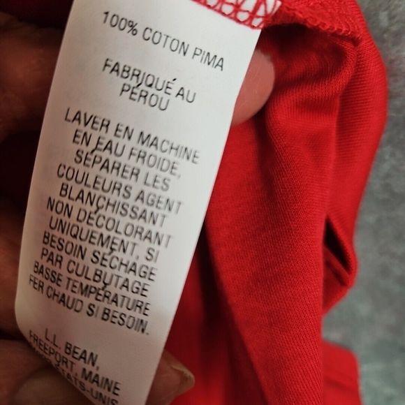 LL Bean Mens Large Soft Red Pima Cotton Short Sleeve Casual Polo Shirt - Picture 6 of 8